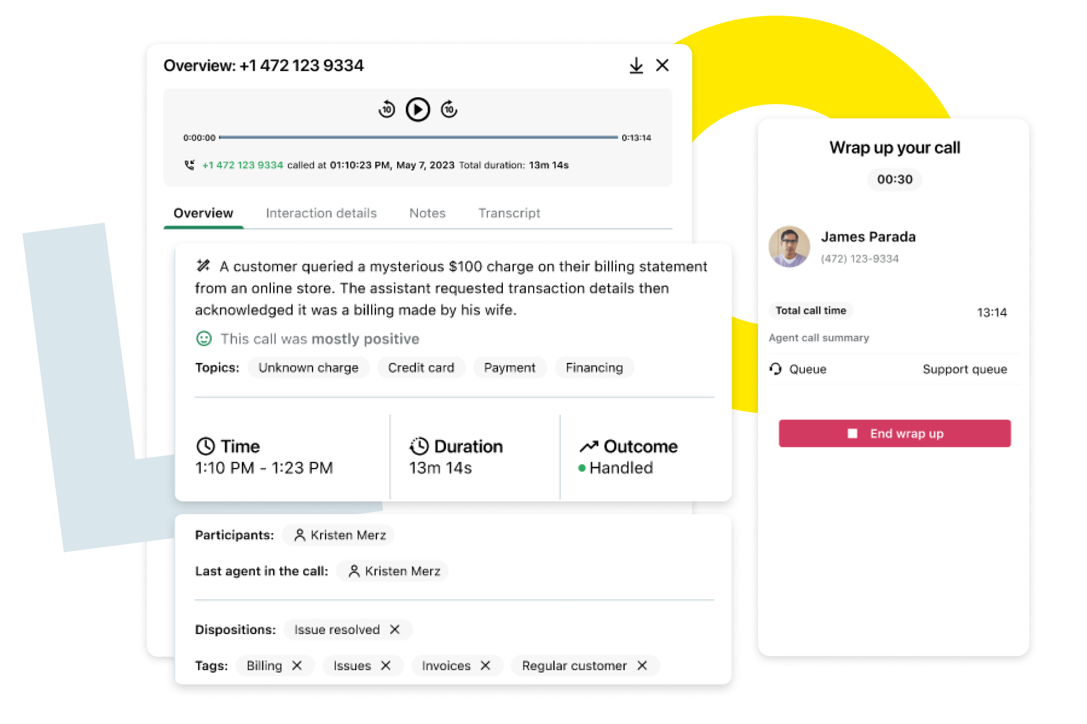 Montage d'images montrant l'outil d'assistance administrative à base d'IA de GoTo Connect, Ask GoPilot.