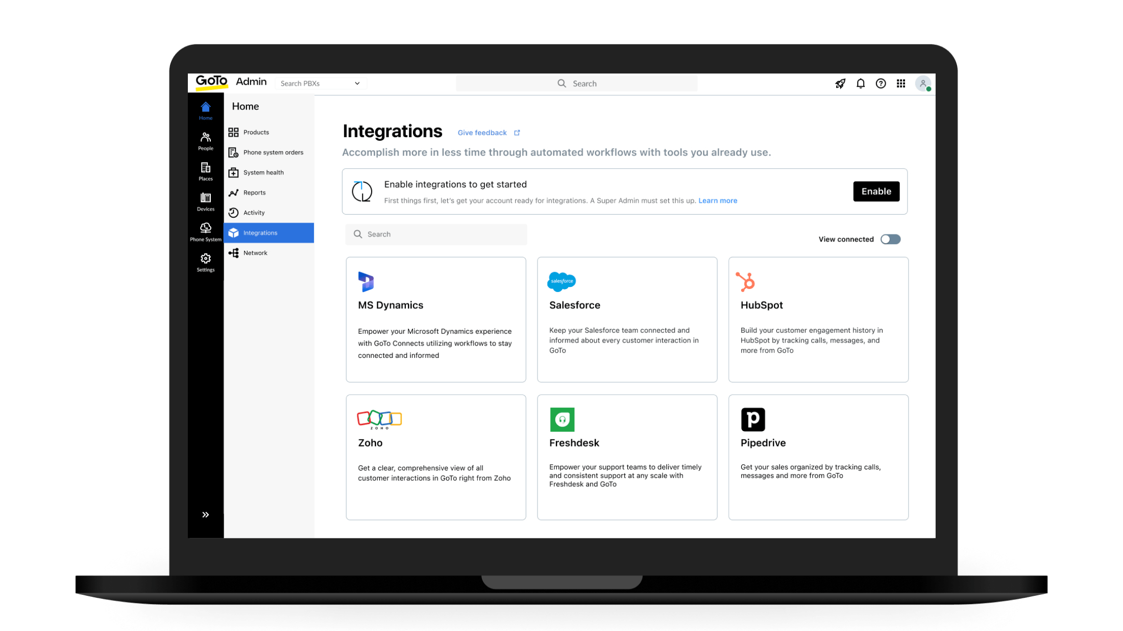 GoTo Connect’s Integrations package.
