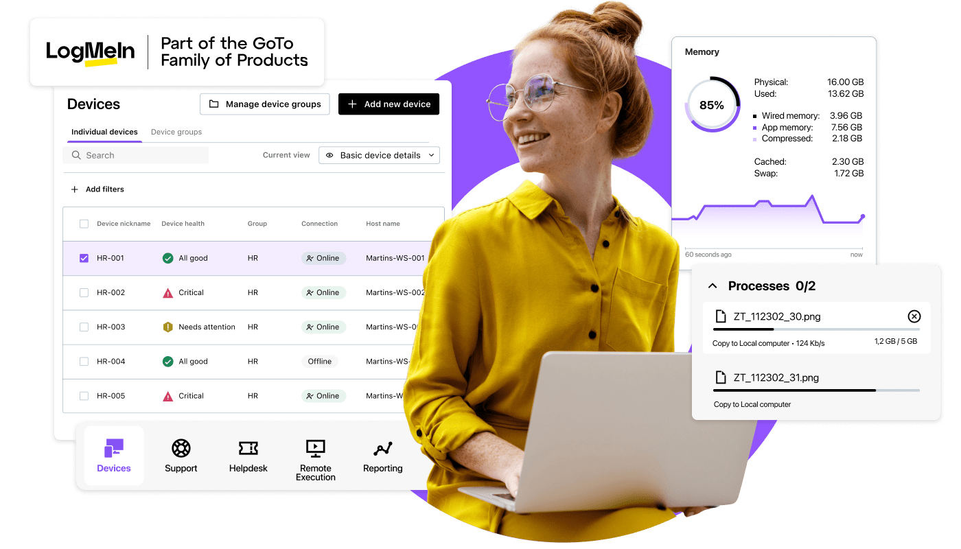 Soluciones de TI de LogMeIn, parte de la familia de productos GoTo.