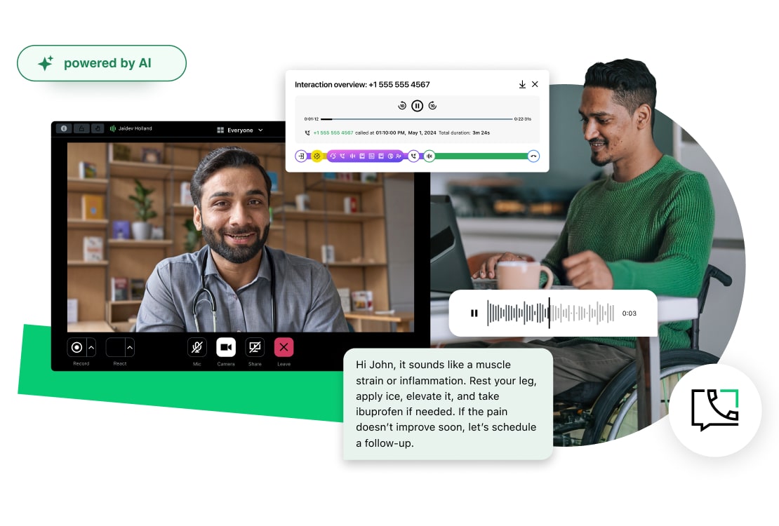 GoTo Connect es una plataforma integral diseñada para la comunicación en el sector sanitario, que ofrece citas virtuales sin interrupciones, información con tecnología de IA y herramientas para mejorar la atención al paciente.