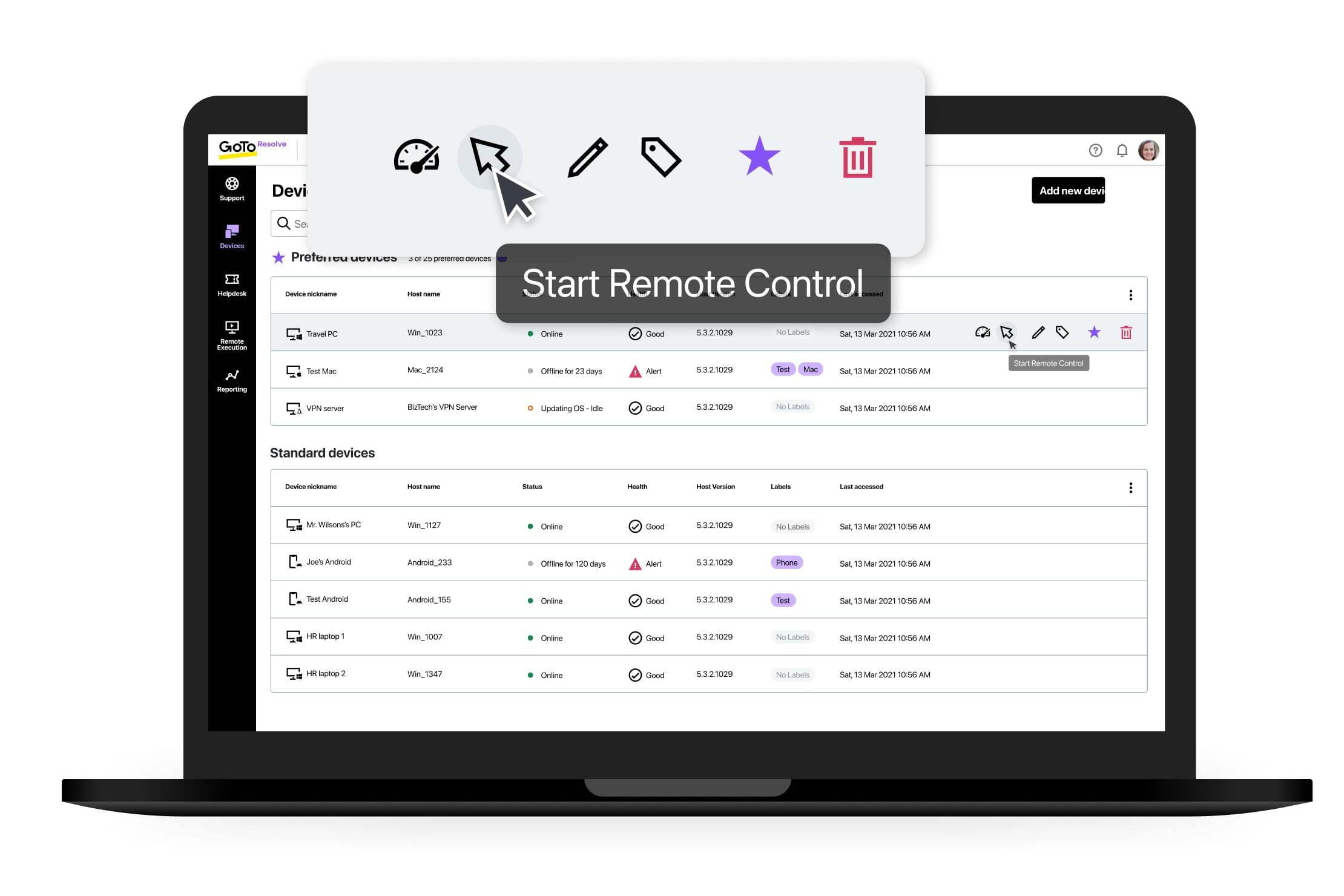Take advantage of fast, reliable one-click remote access, no matter the size your business. MSPs, internal IT, and IT admins can provide unattended support to company and user devices.